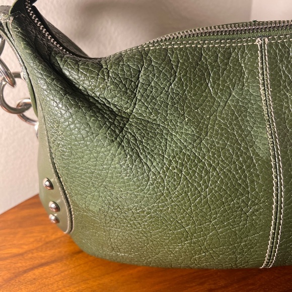 Furla Green Leather Studded Shoulder Bag - Picture 8 of 16